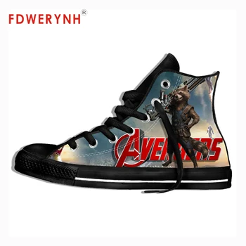 

Guardians of The Galaxy Rocket Raccoon Men's Canvas Print Ankle Shoes Casual Outdoor Sport Sneakers Punk Shoes