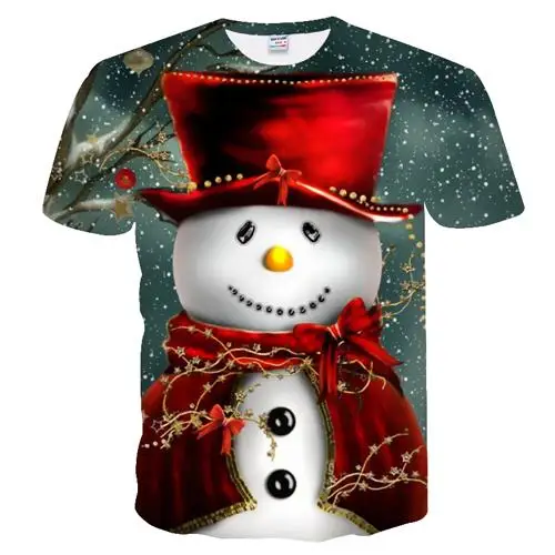 Мужская и Женская рождественская футболка, футболка с круглым вырезом и принтом снеговика, футболка Topstee, wo men Noel, Рождественская одежда, мужская одежда - Цвет: TX-318