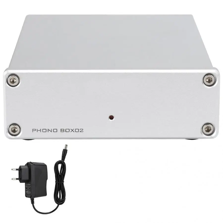 BOX02 мини мм/MC PHONO pick-up Предварительный усилитель для RCA выход DC12V 110-240 в усилитель - Цвет: EU Plug