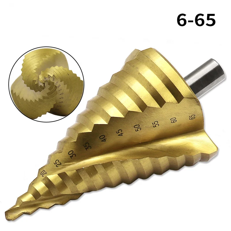 

6-65MM Step Drill Bits For Metal Wood Hex Stepped Bit Carpenter Tools Auger Center Drill Hole Supplies