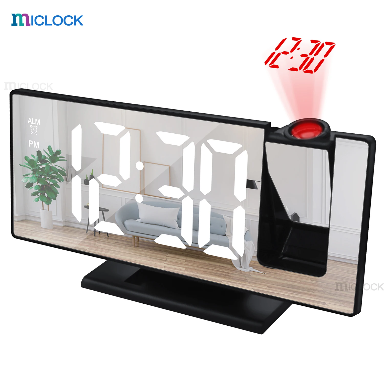 MICLOCK Новый 3D проекционный Будильник Повтор сигнала большие светодиодные