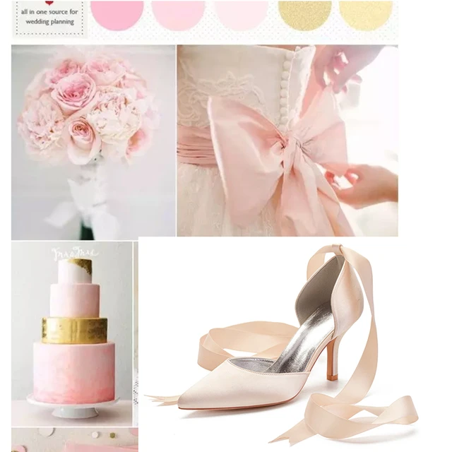 MarHermoso – chaussures de mariage pour femmes, à la mode, à bout pointu, à lacets, talons hauts avec ruban, chaussures de Banquet