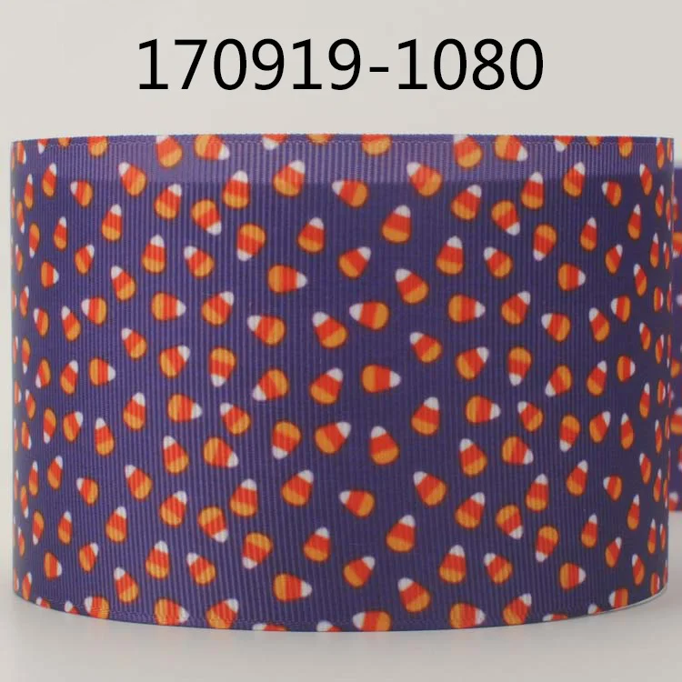 Новые продажи 50 ярдов " 75 мм Хэллоуин нарядная лента напечатанная grosgrain DIY