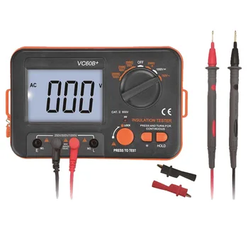 

Digital Display With Test Lead Professional Megohmmeter Easy Read Portable Measuring Tool Insulation Resistance Tester Plastic