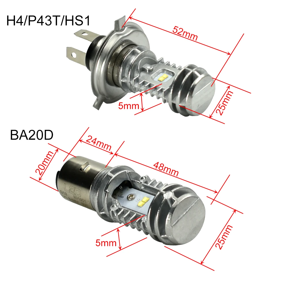 Лампа для фар мотоцикла CNSUNNYLIGHT H4 P43t HS1 LED BA20D H6 лампа 1080Lm H/L аксессуары скутера фары