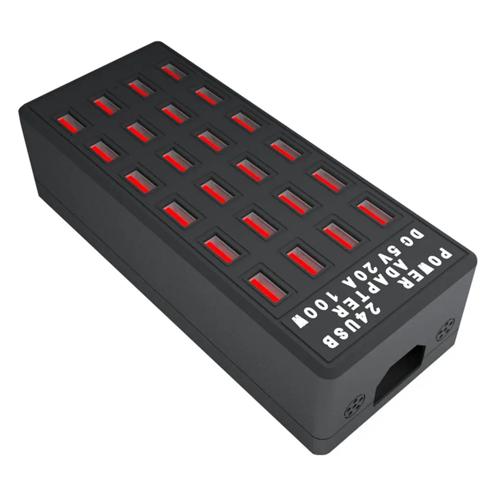 24 Порты и разъёмы USB 2,0 концентратор USB зарядка док-станция USB станция Зарядное устройство 5V 100W 20A Смарт зарядная станция