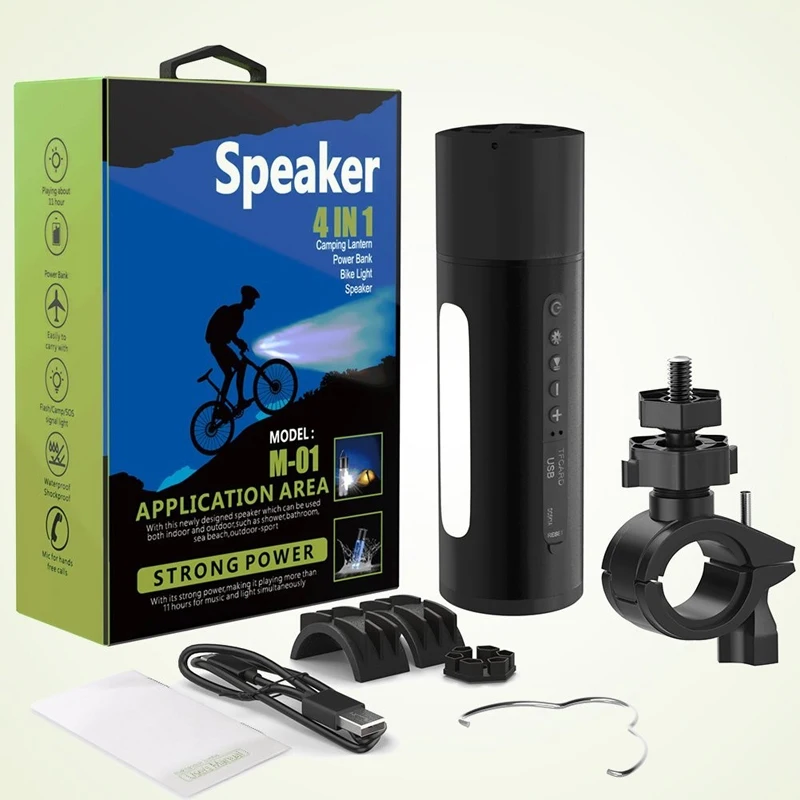

New outdoor bluetooth audio M-01bicycle OEM mini speaker wireless LED lamp bluetooth audio free shipping