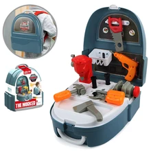 21 шт. детский ролевой ремонт рюкзак игрушки инженерный Инструмент Игровой набор Инструменты для моделирования ремонт игрушечный дом играть в обучение головоломка игрушка для мальчика