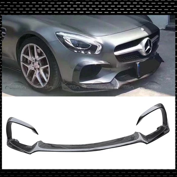 

R Style Real Carbon Fiber Front Lip For Mercedes-Benz C190 AMG Front Chin Apron Flap Bumper Spoiler
