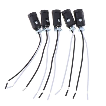 

5pcs Candelabra Base E12 Lamp Holder Light Sockets Keyless 6" Wire Leads Accessories Bulb Lighting Replacement Parts