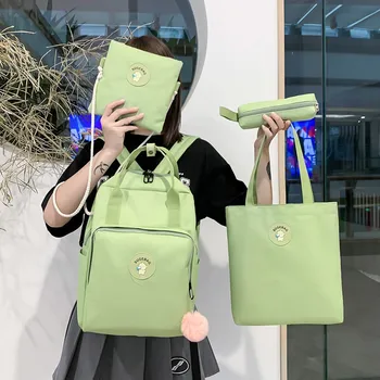 

4set Backpack For Teenage Girls Kids Children Student Women Backpack Booksbag Teen Shoulder Bag Child Schoolbag Mochilas Female