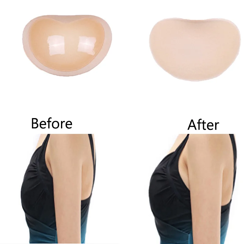 

1 Pair Insert Bra Pads Silicone Stickable Waterproof Ultra Push Up Bra Pads Nubra Padded Adding Inserts Cups for Bikini Swimsuit