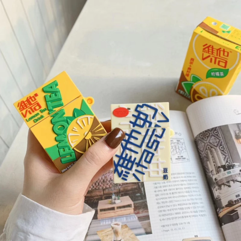 For Apple Airpods 2 1 Earphone Case Charging Funny Lemon Tea Drink Bag Cover Accessories | Электроника