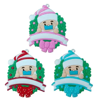 

10pcs 2020 Quarantine Christmas Pendant Personalized Pvc Baby First Christmas Ornament New Year Home Decoration Gift