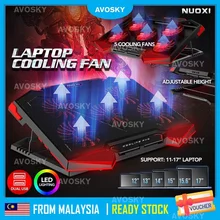 Avosky 5x poderoso forte ventilador duplo usb led ventiladores portátil almofada de resfriamento refrigerador ventilador suporte 12 17 polegada computador komputer