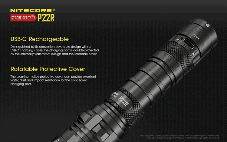 NITECORE P22R с батареей конечная производительность перезаряжаемый тактический фонарь 1800 люмен уличный охотничий фонарь