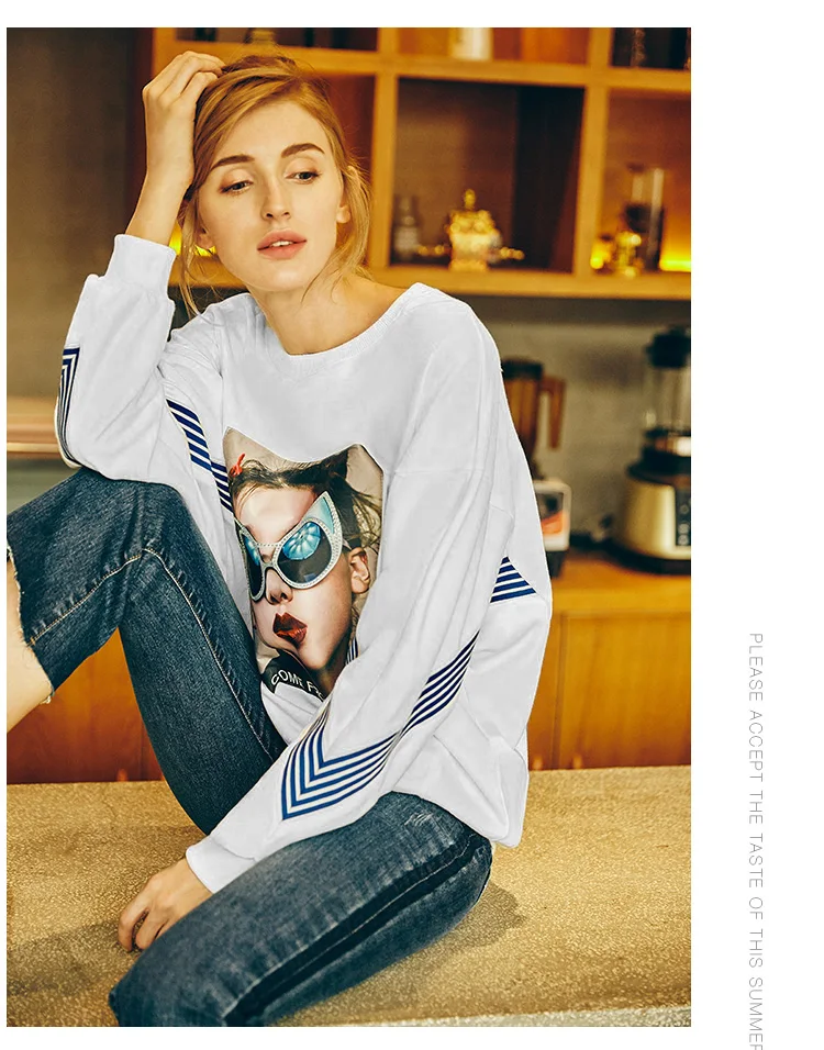 AOFULI L~ 4XL 5XL толстовка с длинными рукавами и нашивками с героями мультфильмов большой размер женский пуловер рубашка рукава «летучая мышь» уличная одежда футболки A4071