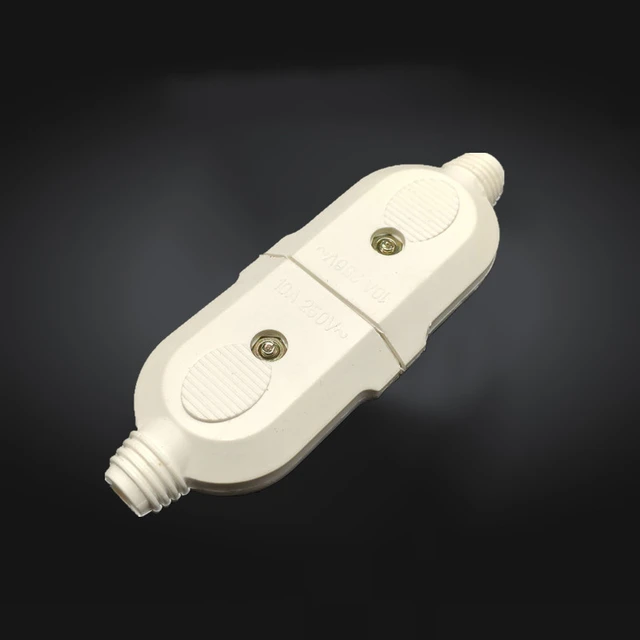 UE Plug 2 Broches Boîtier blanc LED Bande Connecteur AC Alimentation  Adaptateur Câble