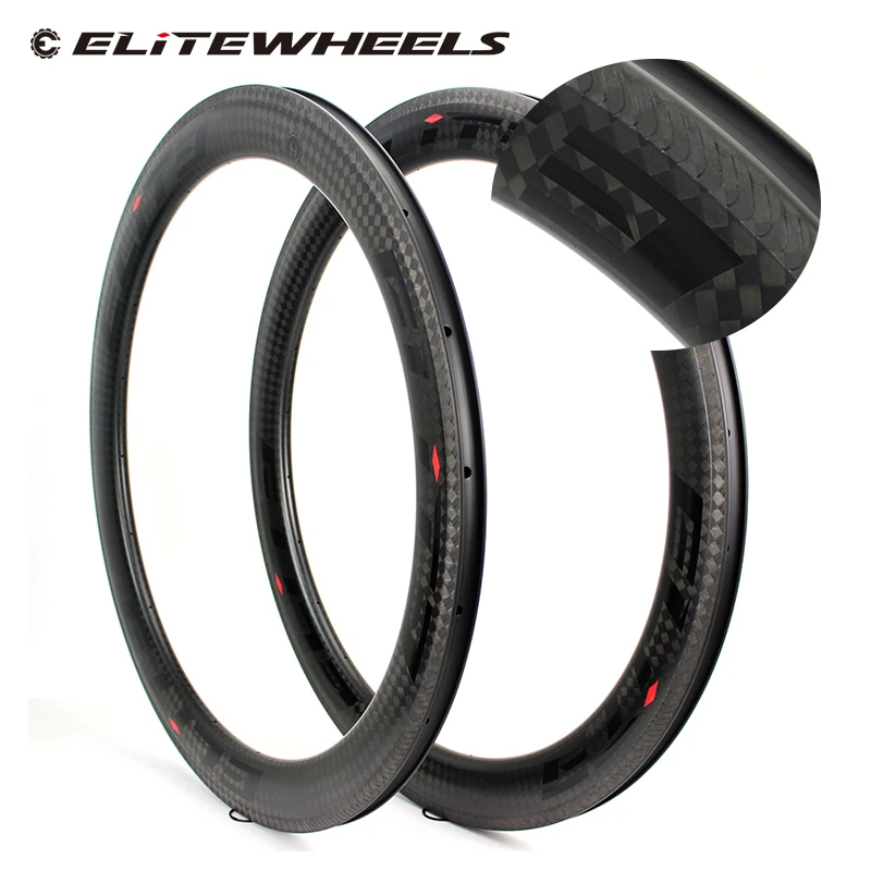 Elite 700c 60mm Carbon Fiber Rim A1 Laser Brake Surface 12k Matte