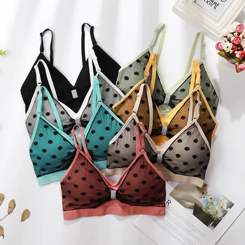 

Seamless Bras Beauty Back Padded Tube Top Knitting Bras Sexy Lingeries Summer Dot Printed Tube Tops