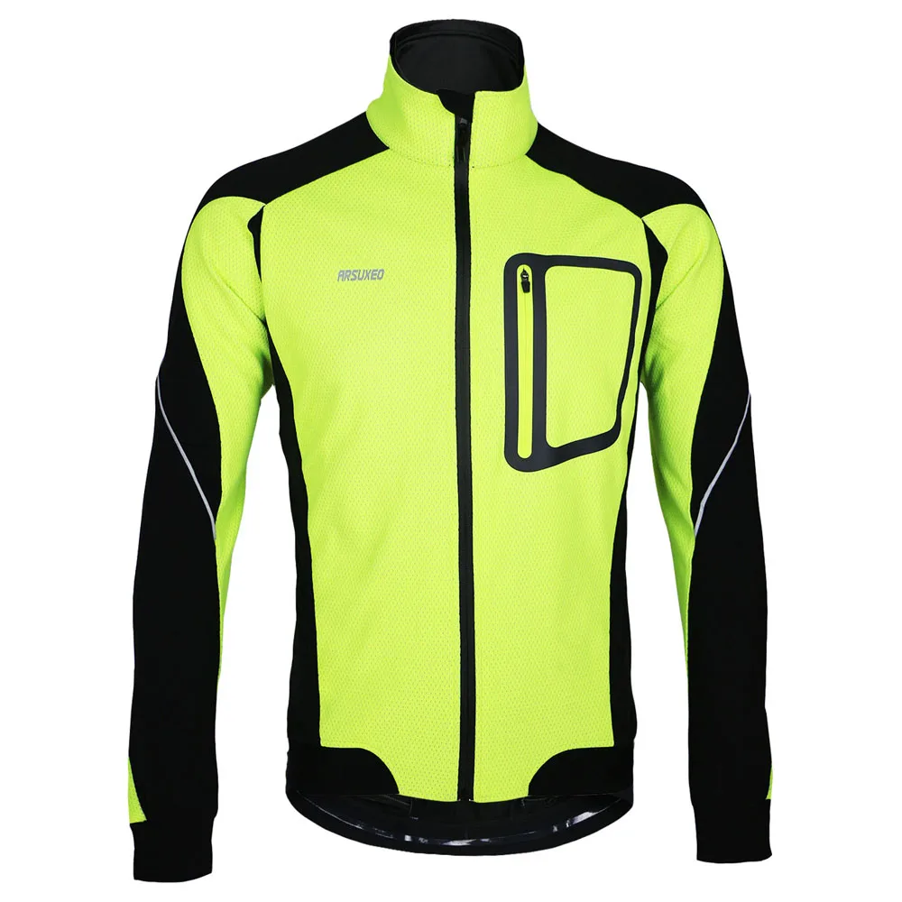 

ARSUXEO Winter Warm Thermal Cycling Long Sleeve Jacket Bicycle Clothing Windproof Jersey MTB Mountain Bike Jacket