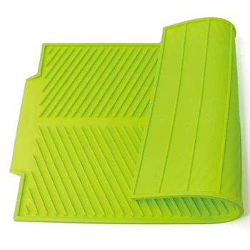 

Silicone Dish Drying Mat Flume Folding Draining Mat Rectangle Drain Mat Drying Dishes Pad Heat Resistant Non-Slip Tray