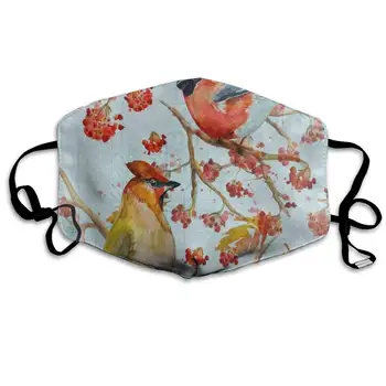 

ZHOUSUN Dustproof Nature Bird Flower Floral Watercolor Mouth Cover Mask Protective Warm Windproof Mask