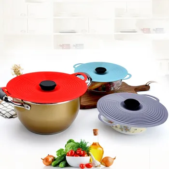 

Reusable Self Sealing Lid Airtight Seal Washable Keep Food Fresh Kitchen Accessories Cooking Bowl Pot Lid Silicone Cover