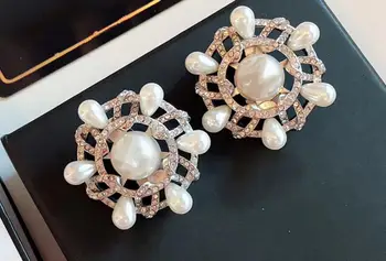 

925 Sterling silver gorgeous CZ Crystal snowflake earring fashion sunflower silver earrings Elegant flower Pearl earrings