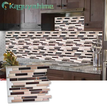 

Kaguyahime Self Adhesive Mosaic Tiles Kitchen Wall Stickers Waterproof Wallpaper 3D DIY Sticker For Home Kitchen Decor 30x30cm