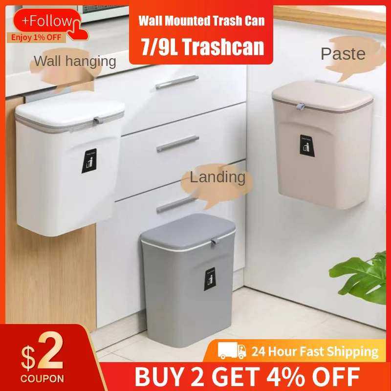 Sac poubelle mural, rangement pour armoire de cuisine, seau intelligent, salle de bains, recyclage, poubelle