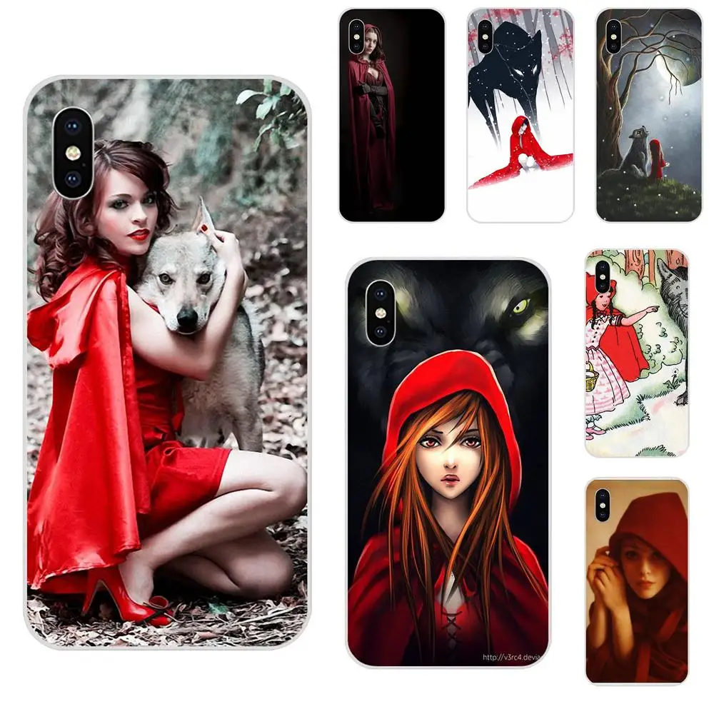 Красная Шапочка и волк для Apple iPhone 4 4S 5 5C 5S SE 6 6S 7 8 Plus X XS Max XR мягкий TPU узор |