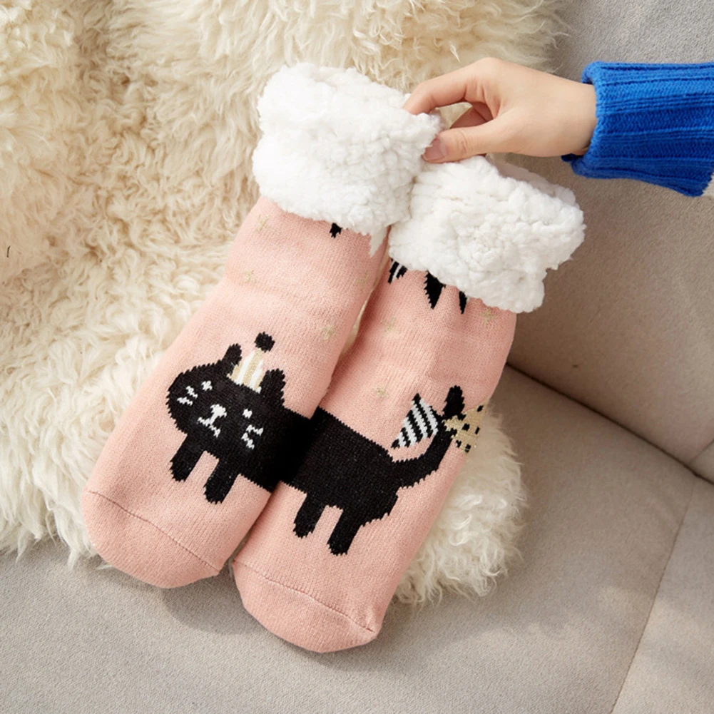 Новое поступление, зимние женские рождественские носки, Нескользящие толстые мягкие носки-тапочки, сохраняющие тепло, носки-тапочки, подарок для женщин