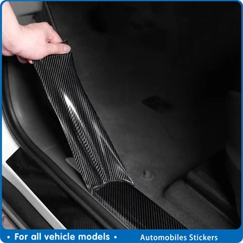

5D Car Door Protector Strips Door Sill Scratchproof Carbon Fiber Vinyl Sticker auto Trunk Bumper Protector Auto 3D Stickers