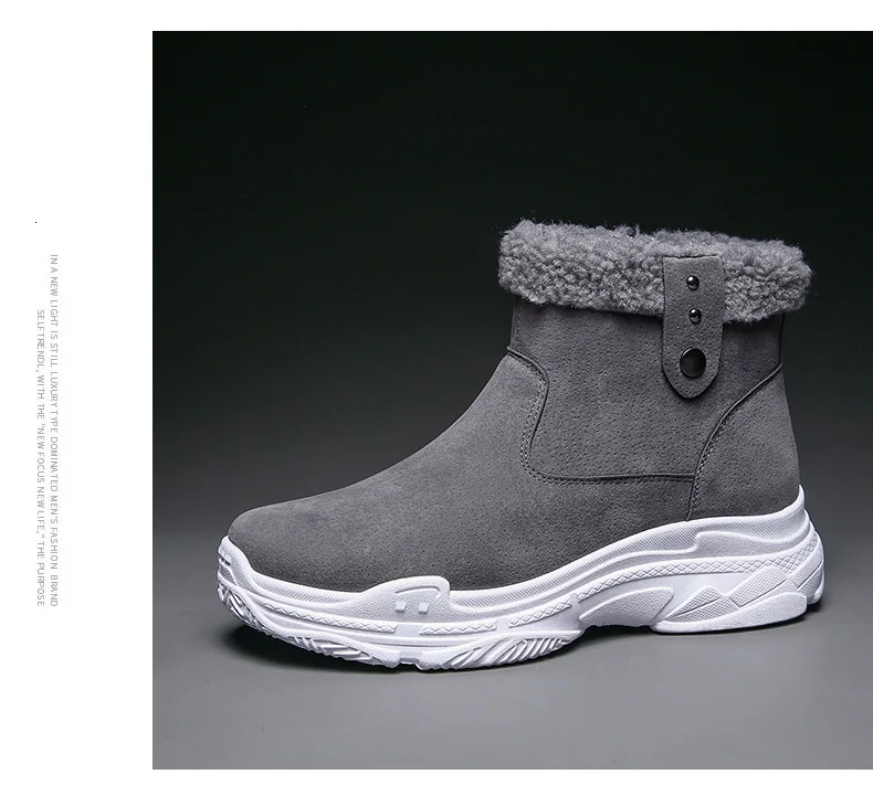 Men Winter Snow Boots Keep Warm Cotton Ankle Boots Work Anti-slip Boots Men High-top Snow Boots Flock new popular big size
