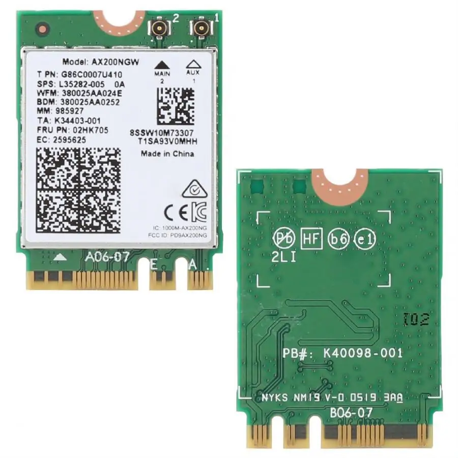Wifi сетевая карта для Intel AX200NGW 802.11AX wifi 6 2,4 Гбит/с Двухдиапазонная беспроводная сетевая карта с Bluetooth 5,0 сетевая карта pci