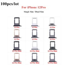 

100pcs/Lot Dual Single SIM Card Tray Holder For iPhone 12 Pro SIM Card Slot Reader Socket Adapter With Waterproof Rubber Ring