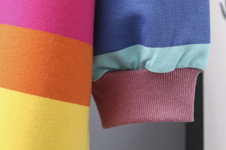 TUHAO, большой размер 3XL, 2XL, полосатая толстовка, разноцветная, с бахромой, с круглым вырезом, толстовка, консервативный стиль, пуловер, толстовки