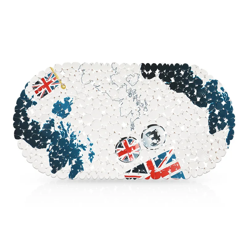 British style2 Анти-скольжения ПВХ 20/цветные, для ванны коврик для ванной портативное зарядное устройство с присоской и сливных отверстий, Очаровательный детский Ванная комната ковролин коврик для душа мягкая Массажная подушка для 69x35 см - Цвет: British style2