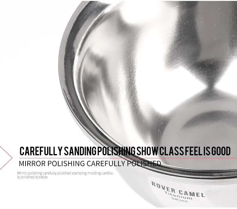 Rover Camel 340 мл чистый титан пиала с двойнымы стенками Сверхлегкий Кемпинг путешествия кухонная посуда на открытом воздухе с ложка