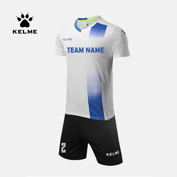 

KELME Custom Men's Soccer Jersey Football Uniforms Summer Training Suits Original Team Jersey Short Sleeve Breathable 3881020