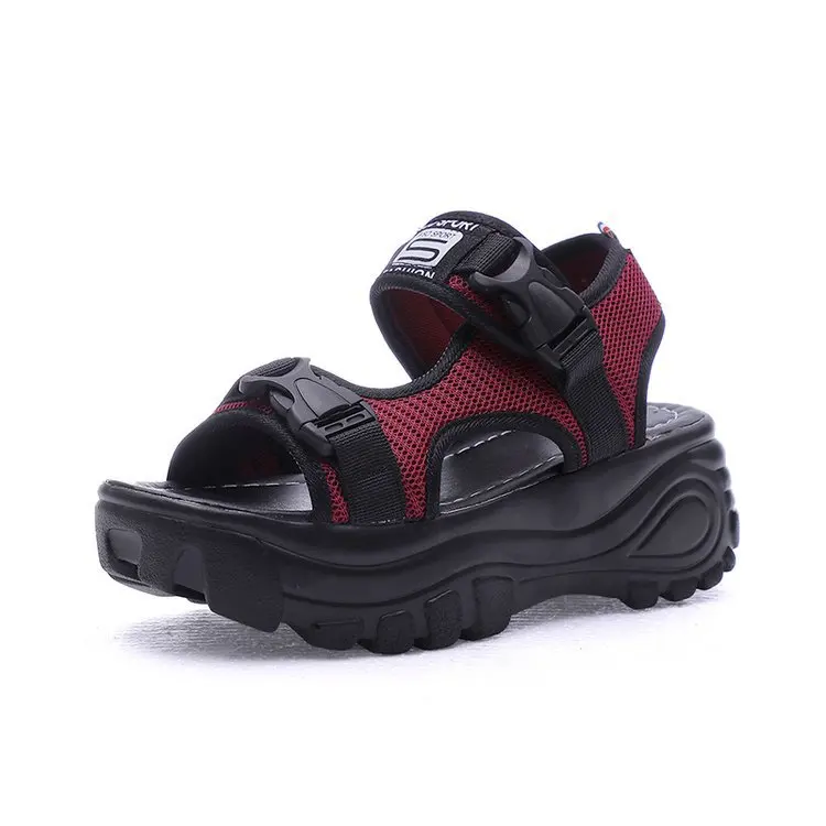 

2019 New Korean Version Of High Quality Muffin Wedges Women's Sports and Leisure Fashion Roman Sandals Fashion Wild