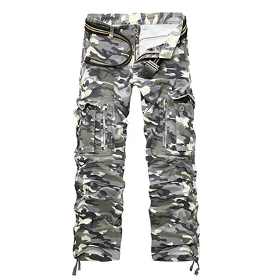 012 Gray Camouflage LIFENWENNA Новые камуфляжные военные брюки карго мужские тактические повседневные хлопковые брюки с несколькими карманами мужские Pantalon Hombre - Цвет: 012 Gray Camouflage