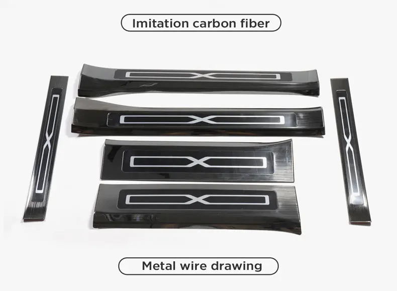 LUCKEASY передней двери Силл протектор для Tesla модель X- автомобиль из нержавеющей стали Накладка дверного порога Панель 6 шт./компл
