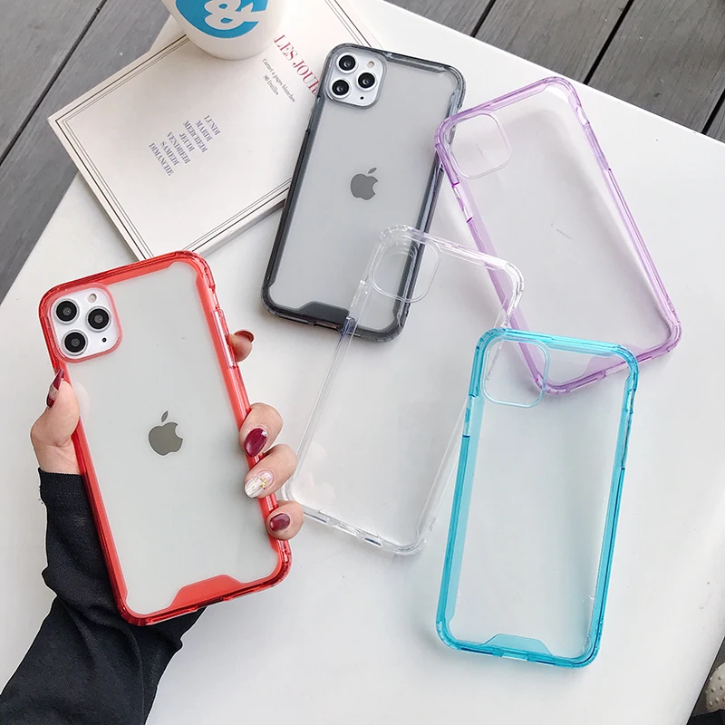 Hot Hybrid Shockproof Cover Case For Apple iPhone 11 Pro Max  11 Pro  11 Transparent TPU + PC Hard Acrylic Silicone shell Case (1)