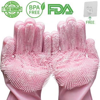 

Home and kitchen Silicone Dish Washing Gloves Silicone Cleaning Household Tools for Clean Car Pet Brush Glove