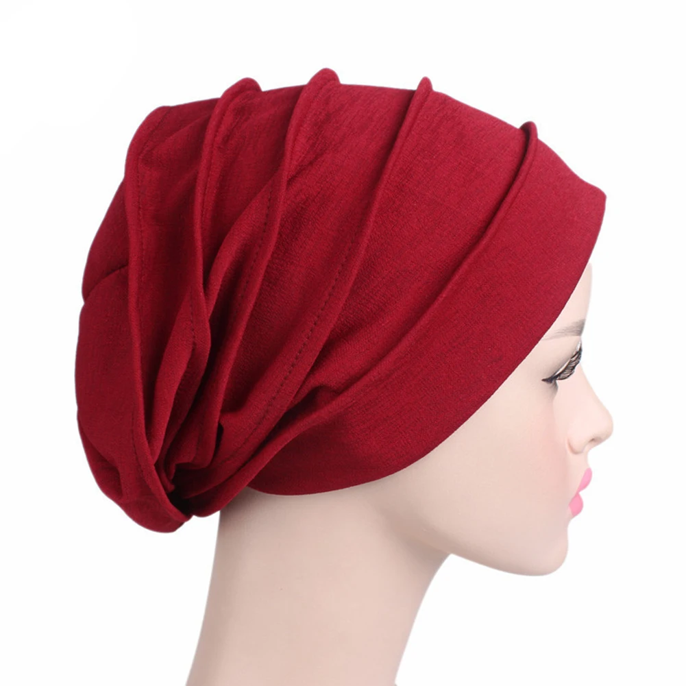 Женская хлопковая дышащая шапка, новые женские хиджабы, эластичная чалма, ткань, голова Кепка шапка, женские аксессуары для волос, мусульманский шарф, шапка