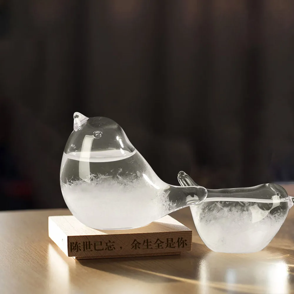 Small 3D HOME/® Storm Glass Stylish Creative Desktop Decorative Bottle Water Drop Glass Barometer Storm Glass Weather Forecast Bottle Weather Station