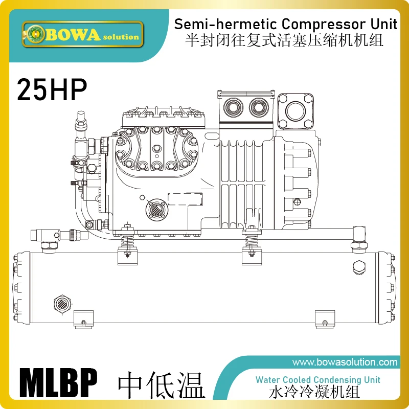 Конденсаторная Установка 25 л.с. MLBP с поршневым компрессором и конденсатором