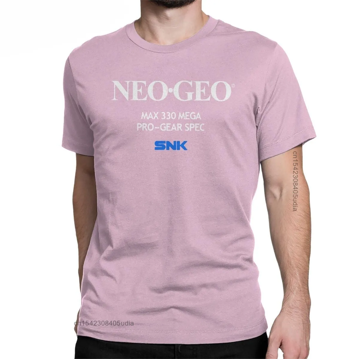 Humorous Neo Geo Startup Screen Graphic Men's T-Shirt - Round Collar Cotton Short Sleeve Tee